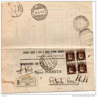 1935  LETTERA RACCOMANDATA CON  ANNULLO CAGLIARI + BITONTO - Storia Postale