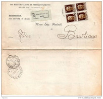 1935  LETTERA RACCOMANDATA CON  ANNULLO MILANO X BASILIANO UDINE - Storia Postale