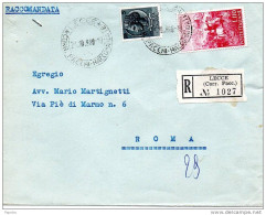 1960 LETTERA RACCOMANDATA CON ANNULLO LECCE - 1946-60: Storia Postale