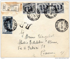 1953  LETTERA  RACCOMANDATA  CON ANNULLO ROMA 42 CORSO V.EMANUELE - 1946-60: Storia Postale