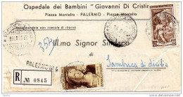 1955  LETTERA  RACCOMANDATA  CON ANNULLO PALERMO 4 - 1946-60: Storia Postale