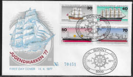 Germany. FDC Mi. 929-932.  Youth: German Ships.  FDC Cancellation On Cachet Special Envelope No. 70451 - 1971-1980