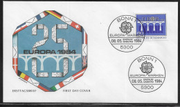 Germany. FDC Mi. 1210. Europa (C.E.P.T.) 1984-25th Anniversary Of C.E.P.T. - Bridge. FDC Cancellation On Envelope 16988 - 1981-1990