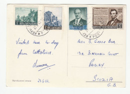 1962 San Marino  ABRAHAM LINCOLN Olympics BRUNDAGE Etc Stamps Postcard  To GB Olympic Games Cover - Briefe U. Dokumente