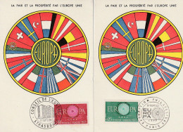 " EUROPA 1960 " Sur Carte Maximum De 1960 N° YT 1266 1267 Parfait état. CM à Saisir !!! - 1963