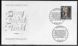 Germany. FDC Mi. 1248.  Europa (C.E.P.T.) 1985 - European Year Of Music.   FDC Cancellation On Cachet Special Envelope - 1981-1990