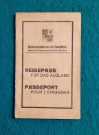 Sarre - France  Passport, 1934  Pasaporte, Passeport, Reisepass - Historical Documents