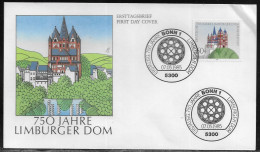 Germany. FDC Mi. 1250.  750th Anniversary Of St. George’s Cathedral,  Limburg.   FDC Cancellation On Cachet Special Enve - 1981-1990