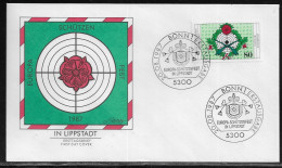 Germany. FDC Mi. 1330.  7th European Riflemen's Festival, Lippstadt. Emblem. FDC Cancellation On Cachet Special Envelope - 1981-1990