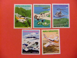 52 PAPUA NEW GUINEA Papouasie Et Nouvelle - Guinée 1981 AVIONES Y SUS MISIONES YVERT 412 / 16 MNH - Papua-Neuguinea