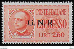 1943 Repubblica Sociale Espressi Lire 2,50 Brescia I MNH Sassone N. 20/I - Sonstige & Ohne Zuordnung