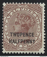 1891 NATAL - SG N° 109  2d1/2 On 4d. Brown  MLH/* - Altri & Non Classificati