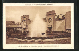 AK Liege, Exposition 1930, Une Fontaine Et Les Ministeres Belges  - Exhibitions