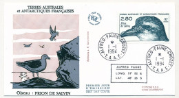 TAAF - Enveloppe FDC - 2,80 Prion De Salvin - Alfred Faure Crozet - 1-1-1994 - FDC