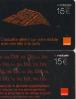 TC23 -2 MOBICARTES POUR 1 EURO - Kaarten Voor De Telefooncel (herlaadbaar)