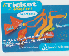 TC24 - 3 TICKETS TELEPHONE EASY BLEU, 7,5 €, Dates Différentes, Pour 1 € - Per Cellulari (ricariche)