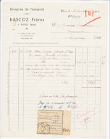 Facture Du 31 Décembre 1944 à En-tête De BUSCOZ FRERES Entreprise De Transports à RIVES Isère 38 - Verkehr & Transport