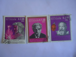 ECUADOR  USED  3 STAMPS  FAMOUS PEOPLES - Equateur