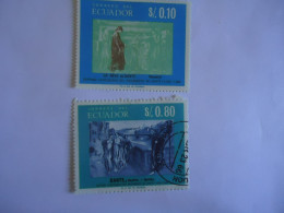 ECUADOR MNH AND USED   2  STAMPS   THEATRE  DANTE - Ecuador