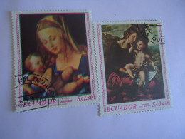 ECUADOR USED 2  STAMPS FAMOUS   PAINTING - Otros & Sin Clasificación