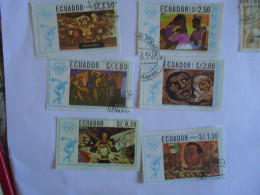 ECUADOR USED 6 STAMPS  PAINTING OLYMPIC GAMES MEXICO 1968 - Zomer 1968: Mexico-City