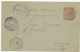 Postkarte Dahomey Agoue/Grandpopo Nach Lome/Togogebiet 1905 - Togo