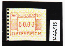 14AA/115  ÖSTERREICH 1983 AUTOMATENMARKEN 1. AUSGABE  60,00 SCHILLING   ** Postfrisch - Automatenmarken [ATM]