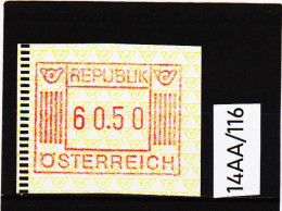 14AA/116  ÖSTERREICH 1983 AUTOMATENMARKEN  A N K  1. AUSGABE  60,50 SCHILLING   ** Postfrisch - Machine Labels [ATM]