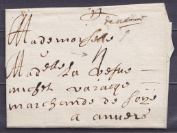 L. Datée 7 Mars 1720 De NAMUR Pour Marchand à ANVERS - Man. "de Namur" - Port "4" - 1714-1794 (Oesterreichische Niederlande)