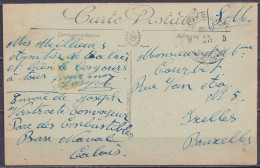 CP Calais En Franchise S.M. Càd "POSTES MILITAIRES BELGIQUE 5 /22 XII 191?/ BELGIË LEGERPOSTERIJ 5" Pour IXELLES Bruxell - Esercito Belga