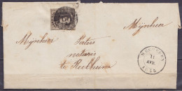 L. Affr. N°6 P?? Càd MECHELEN /11 AVR. 1855 Pour RECKHEIM (au Dos: Càd MECHELEN) - 1851-1857 Medallions (6/8)