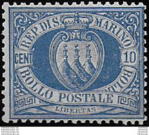 1877 San Marino Stemma 10c. Oltremare MNH Sassone N. 3 - Otros & Sin Clasificación