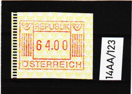 14AA/123  ÖSTERREICH 1983 AUTOMATENMARKEN  A N K  1. AUSGABE  64,00 SCHILLING   ** Postfrisch - Automatenmarken [ATM]