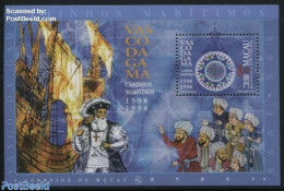 Macao 1998 Vasco Da Gama S/s (with Year 1598), Mint NH, History - Transport - Various - Explorers - Ships And Boats - .. - Unused Stamps