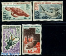 Comoros 1965 Marine Life 4v, Mint NH, Nature - Animals (others & Mixed) - Fish - Reptiles - Turtles - Fishes