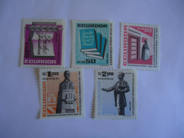 ECUADOR  2 MLN AND 3 MNH 5 STAMPS  ANNIVERSARIES PEOPLES - Ecuador