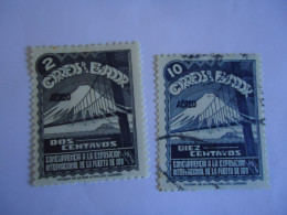 ECUADOR MLN AND USED   2 STAMPS   ANNIVERSARIES  AIR - Ecuador