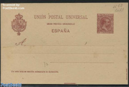 Spain 1892 Postcard 10c Carmine, 3rd Line 72mm, Unused Postal Stationary - Cartas & Documentos
