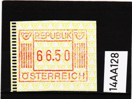 14AA/128  ÖSTERREICH 1983 AUTOMATENMARKEN  A N K  1. AUSGABE  66,50 SCHILLING   ** Postfrisch - Automatenmarken [ATM]