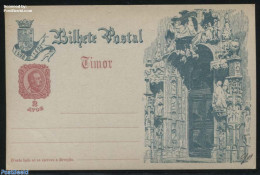 Timor 1898 Illustrated Postcard, 2 Avos, Portal, Unused Postal Stationary - Timor Oriental