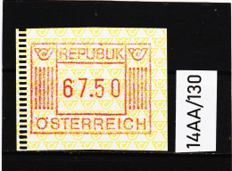 14AA/130  ÖSTERREICH 1983 AUTOMATENMARKEN  A N K  1. AUSGABE  67,50 SCHILLING   ** Postfrisch - Automatenmarken [ATM]