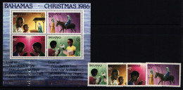 Bahamas 636-639 Und Block 50 Postfrisch Weihnachten #II368 - Bahama's (1973-...)