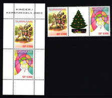 Surinam 1890 Und 1891 Und Block 92 Postfrisch Dreierstreifen/Weihnachten #II346 - Suriname