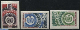 Congo Republic 1970 25 Years UNO 3v, Imperforated, Mint NH, History - United Nations - Andere & Zonder Classificatie