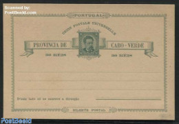 Cape Verde 1885 Postcard 30R, Unused Postal Stationary - Cape Verde