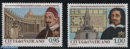 Vatican 2017 Alexander VII, Borromini 2v, Mint NH, History - Religion - Coat Of Arms - Churches, Temples, Mosques, Syn.. - Neufs