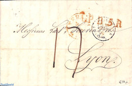 Netherlands 1850 Folding Letter From Amsterdam To Lyon, With Lyon Mark, Postal History - ...-1852 Voorlopers