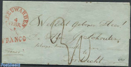 Netherlands 1838 Folding Cover From Leeuwarden To Dordrecht, Postal History - ...-1852 Voorlopers