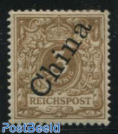 China (before 1949) 1898 German Post, 3Pf, Light Ockre Brown, Steep Overpr, Unused (hinged) - Autres & Non Classés