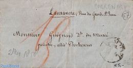 Switzerland 1858 Letter From Lausanne To Chaux De Fonds, Postal History - Covers & Documents